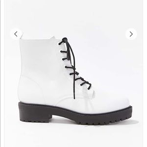 White Combat boots